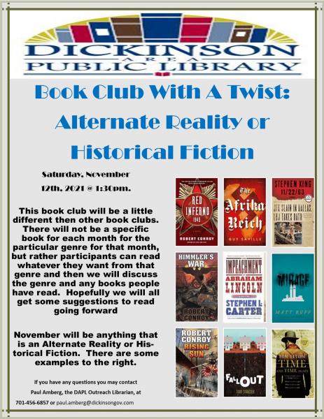 Image for event: Book Club with a Twist: Alternate Reality Fiction