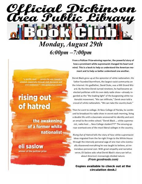 Image for event: Official Library Book Club -- Rising Out Of Hatred