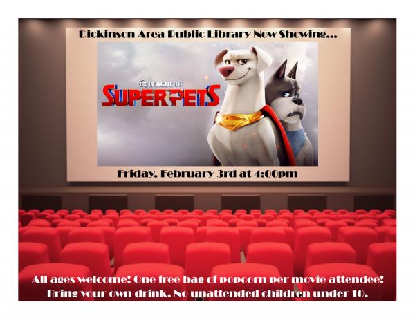 Image for event: Free Family Movie - DC League of Super-Pets (All Ages)