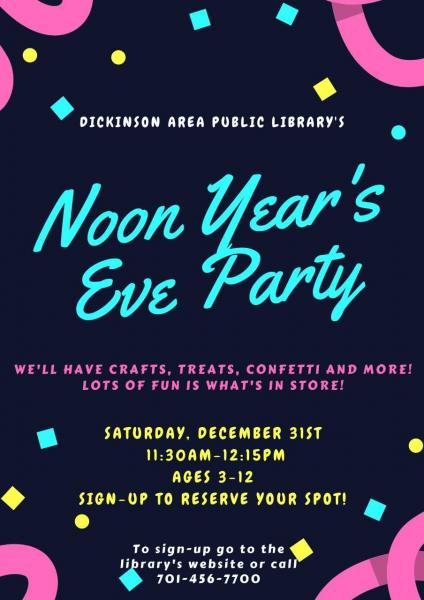 Image for event: Noon Year's Eve Party (Ages 3-12)