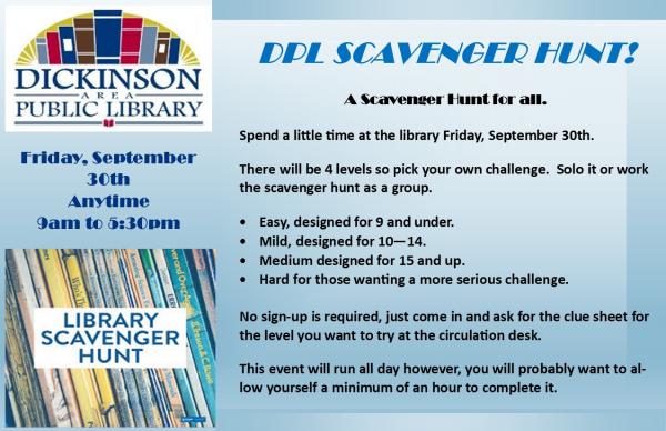 Image for event: Library Scavenger Hunt (Ages 6+)