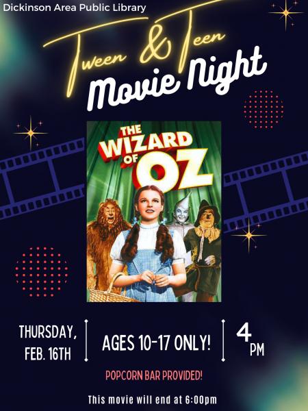 Image for event: Tween &amp; Teen Movie Night: The Wizard of Oz (Ages 10-17)
