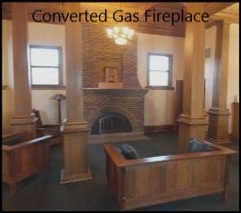 Converted gas fireplace